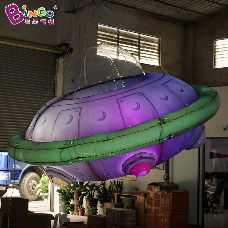 Bingo inflatable Led Lighting Inflatable UFO Hanging Flying Saucer Balloon Giant Spaceship