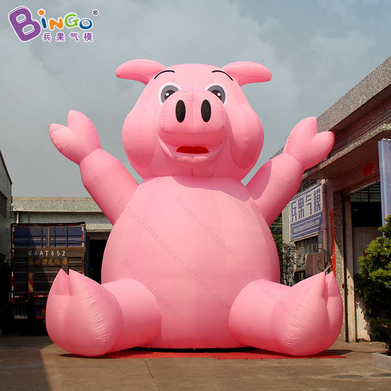 animal air blow decoration giant inflatable pink pig model customized cartoon character pink pig inflatables