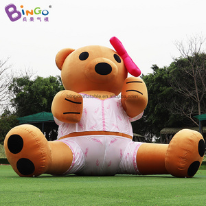 Custom Made 6x3.7x5mH Plush Giant Bear Balloon Model Party Decoration Inflatable Animal Toys For Advertising Decoration