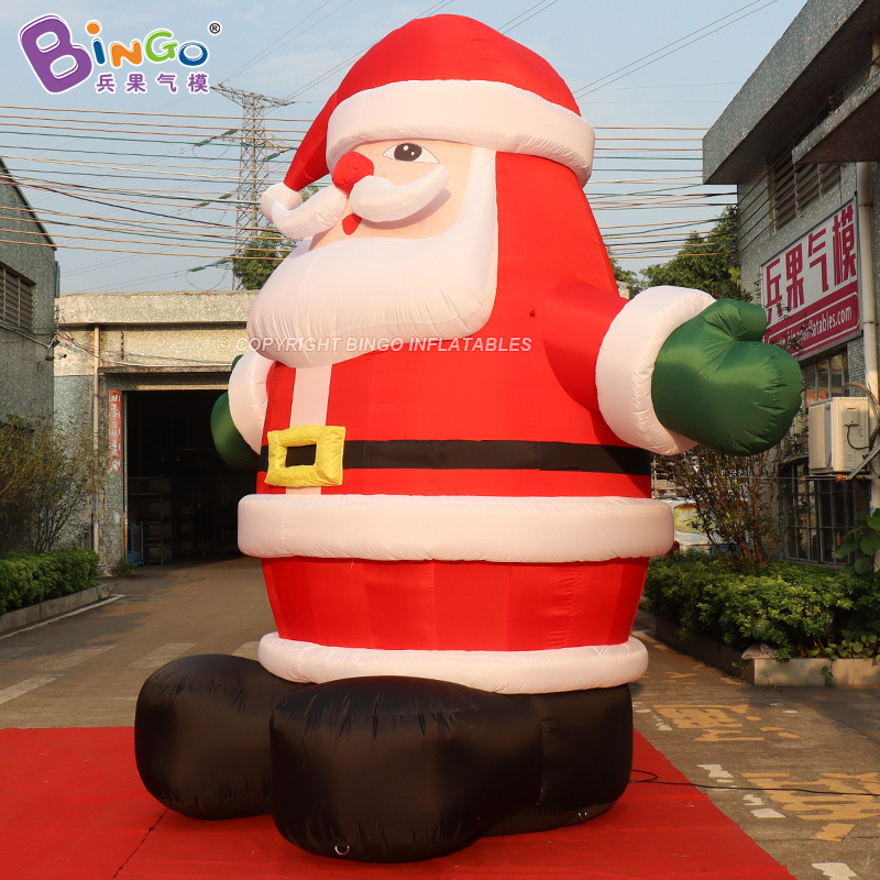 Hot Selling 4mH Giant Inflatable Christmas Santa Claus Model Decoration Inflatable Cartoon Character for Xmas Decoration