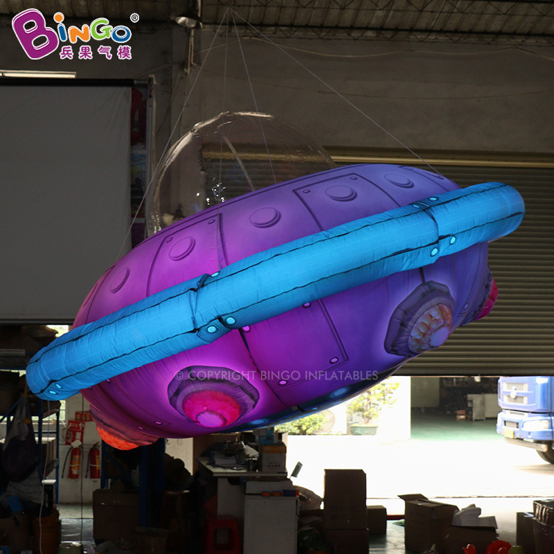 Bingo inflatable Led Lighting Inflatable UFO Hanging Flying Saucer Balloon Giant Spaceship