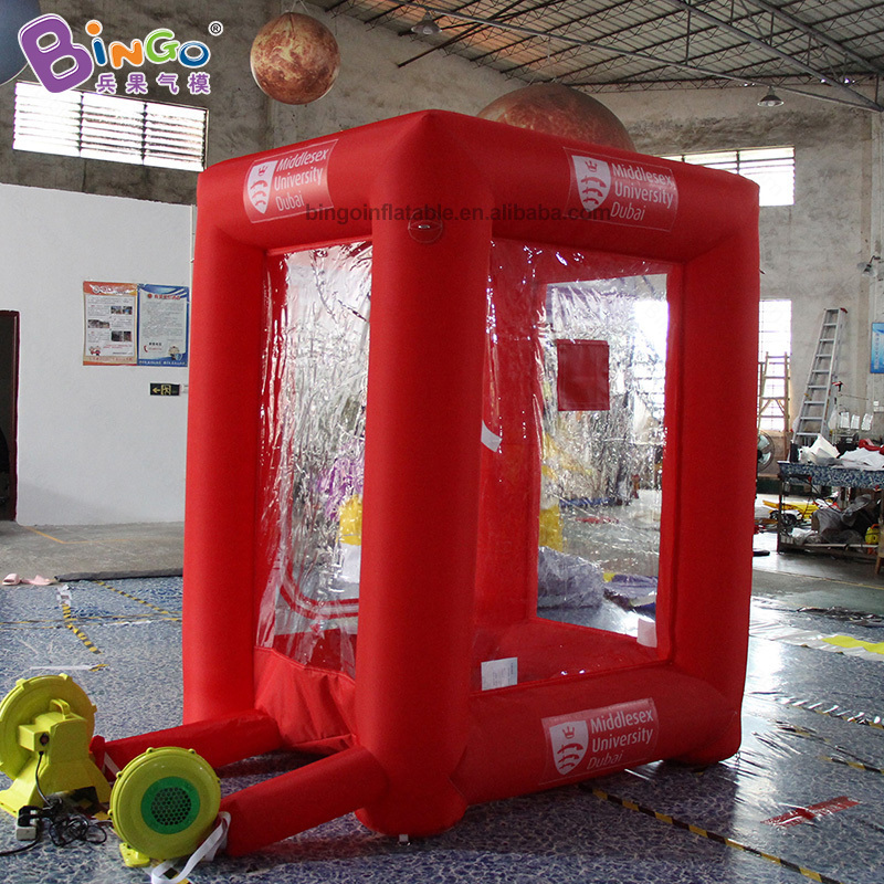 Durable red money box inflatable  machine Inflatable cube money machine toy tent money making machines for sale