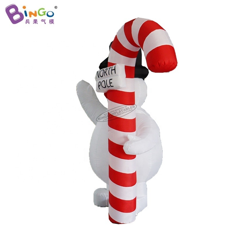 Party Decoration Xmas Supplies Outdoor Christmas Village Ornaments Giant Inflatable Snowman With Candy Cane