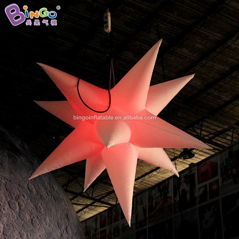 Advertising Inflatable Nightclub Ceiling Decoration Giant Inflatable Star Hanging Inflatable Led Light Bulb Balloon