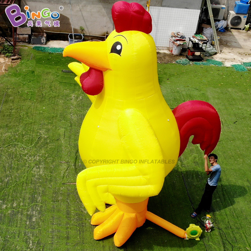 Inflatable cock fighting 5m inflatable mascot costume customized inflatable chicken for advertising