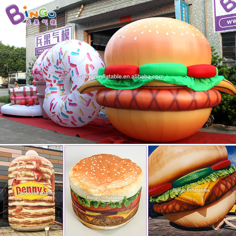 Eco-Friendly 3mH inflatable burger for shopsale inflatable hamburger balloon for display inflatable hamburger model