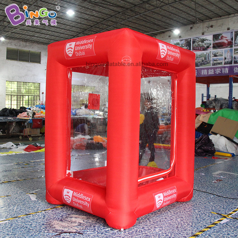 Durable red money box inflatable  machine Inflatable cube money machine toy tent money making machines for sale