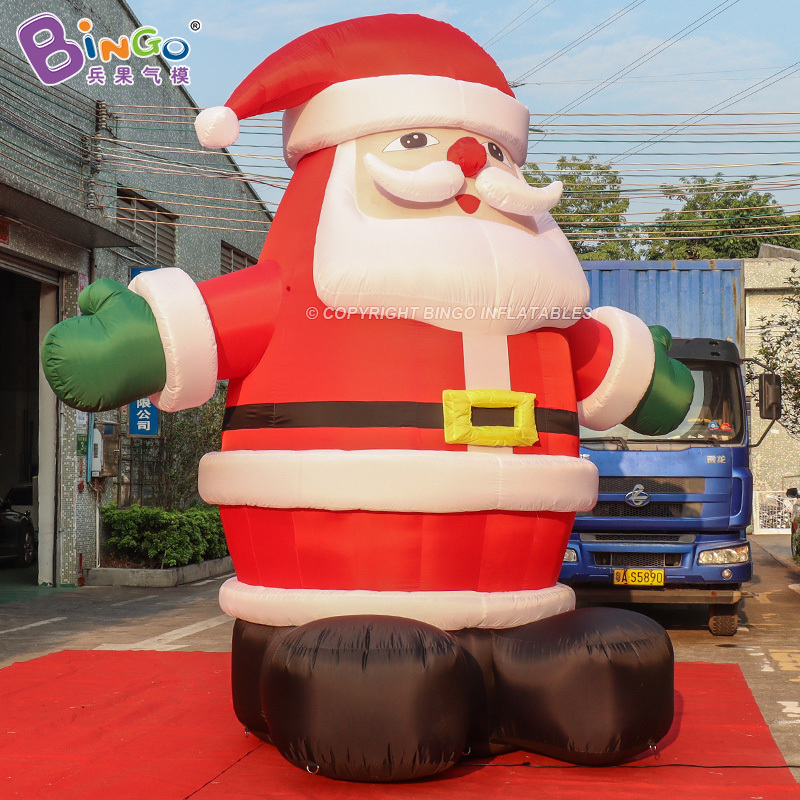 Hot Selling 4mH Giant Inflatable Christmas Santa Claus Model Decoration Inflatable Cartoon Character for Xmas Decoration