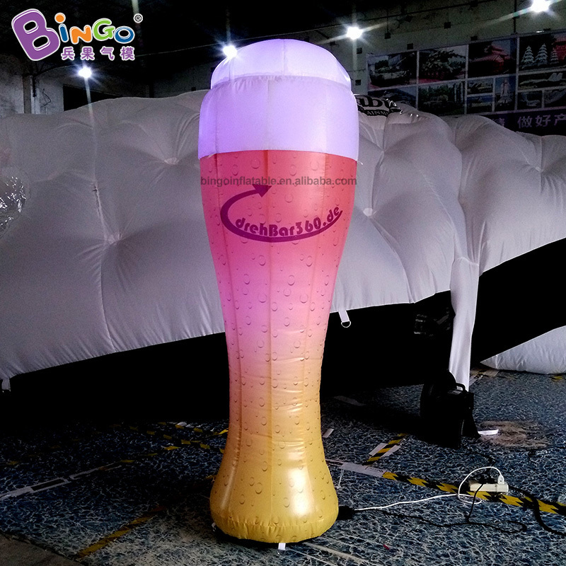 Customized LED Inflatable Beer Mug Model Commercial Using Beer Cup Balloon Giant Inflatable Beer Mug Custom