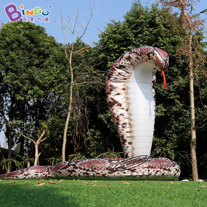 Customized 3.7x2.4x3 Meters inflatable snake model for decoration vivid inflated cobra balloons