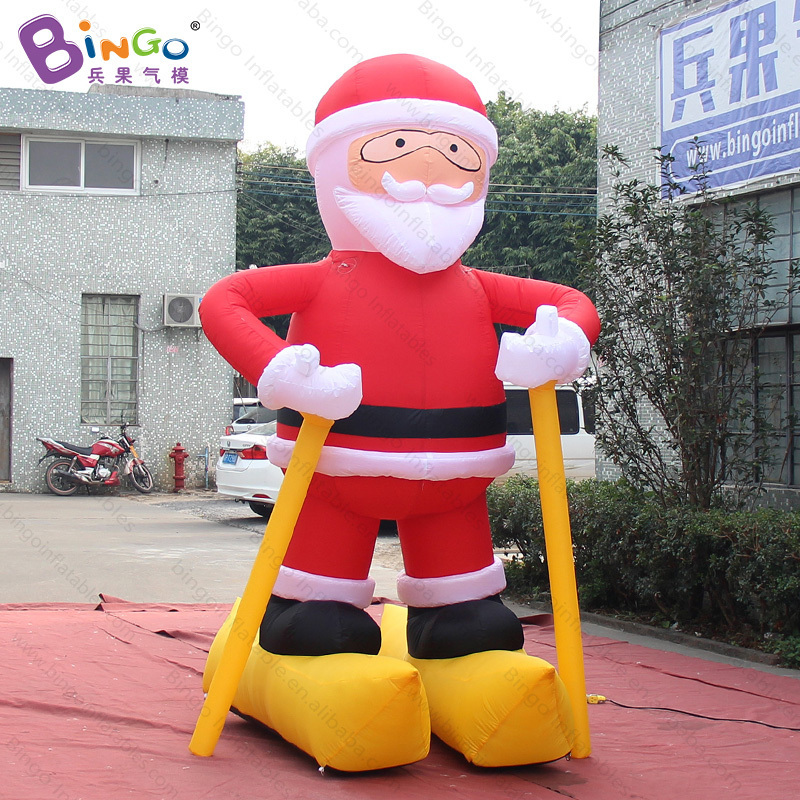 Inflables Navidad Christmas Ornaments Skiing Santa Claus Yard Decoration Giant Inflatable Santa Claus