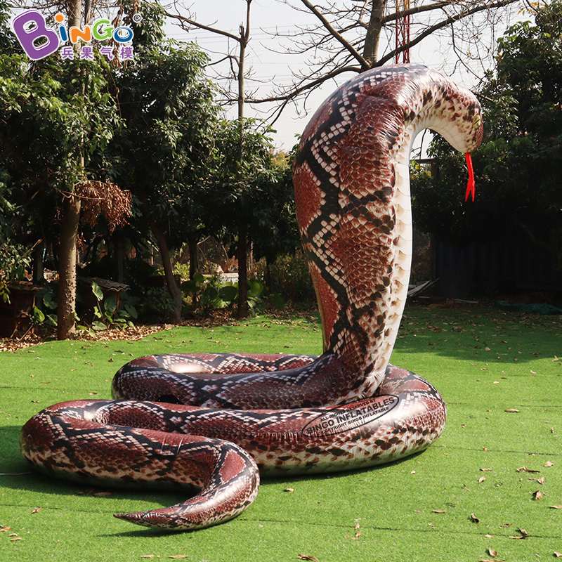 Customized 3.7x2.4x3 Meters inflatable snake model for decoration vivid inflated cobra balloons