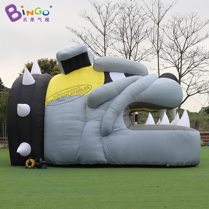 Custom Made 7.3x6.1x5.2mH Giant Inflatable Tunnel Tent Outdoor Advertising Inflatable Bulldog Tunnel Balloon Tent For Decoration