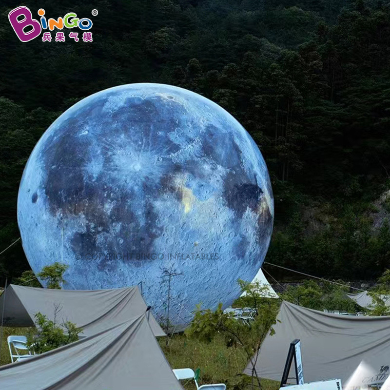 Large Inflatable Moon Ball for Outdoor Decoration 8m Diameter Solar System Planet Balloon