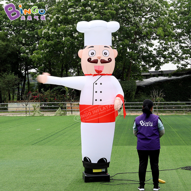 Adorable 1.7x2.5 meters inflatable chef air dancer for restaurant decoration chef air dancer balloons for sale