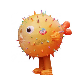 Newly design 1.8x1.4x2mH inflatable puffer fish costume for event decoration