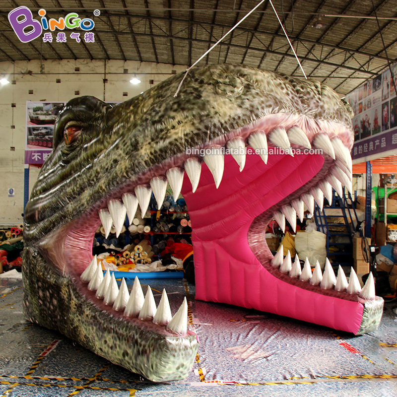 COMMERCIAL USE 3.9x3.36x3.32mh inflatable dinosaur head tunnel tent inflating bespoke vivid dragon head model tunnel