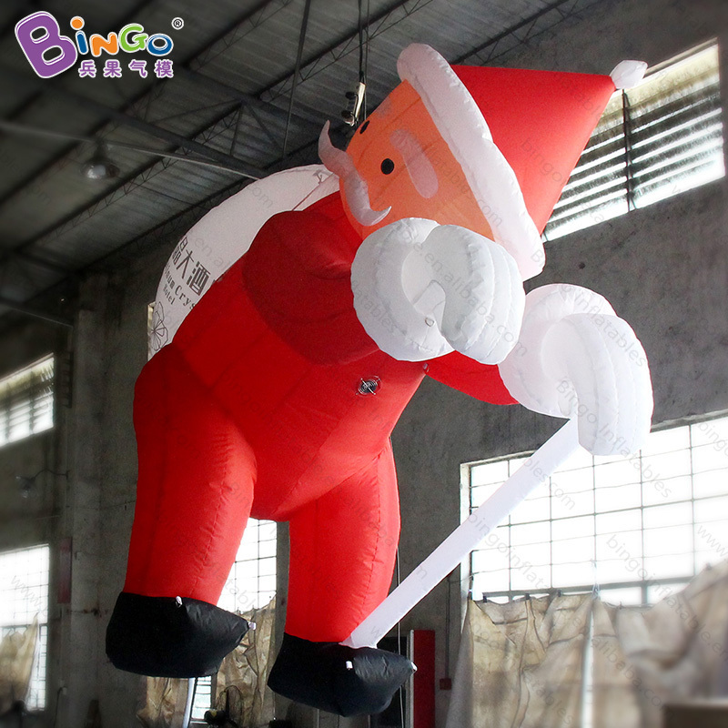 Shopping Mall Christmas Decoration Inflables Navidad Exterior Climbing Wall Giant Inflatable Santa Claus