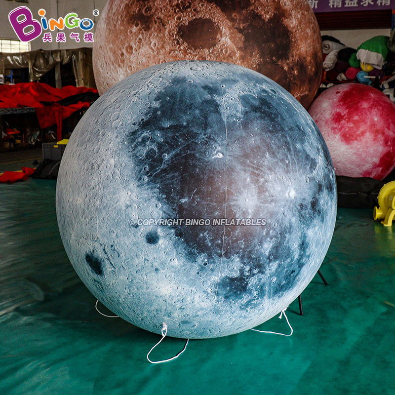 Bingo Inflatables Customized Giant PVC Inflatable Moon Model Space Theme Decoration Inflatable Planet Design For Events Decor