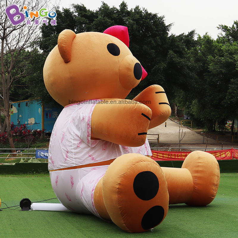 Custom Made 6x3.7x5mH Plush Giant Bear Balloon Model Party Decoration Inflatable Animal Toys For Advertising Decoration