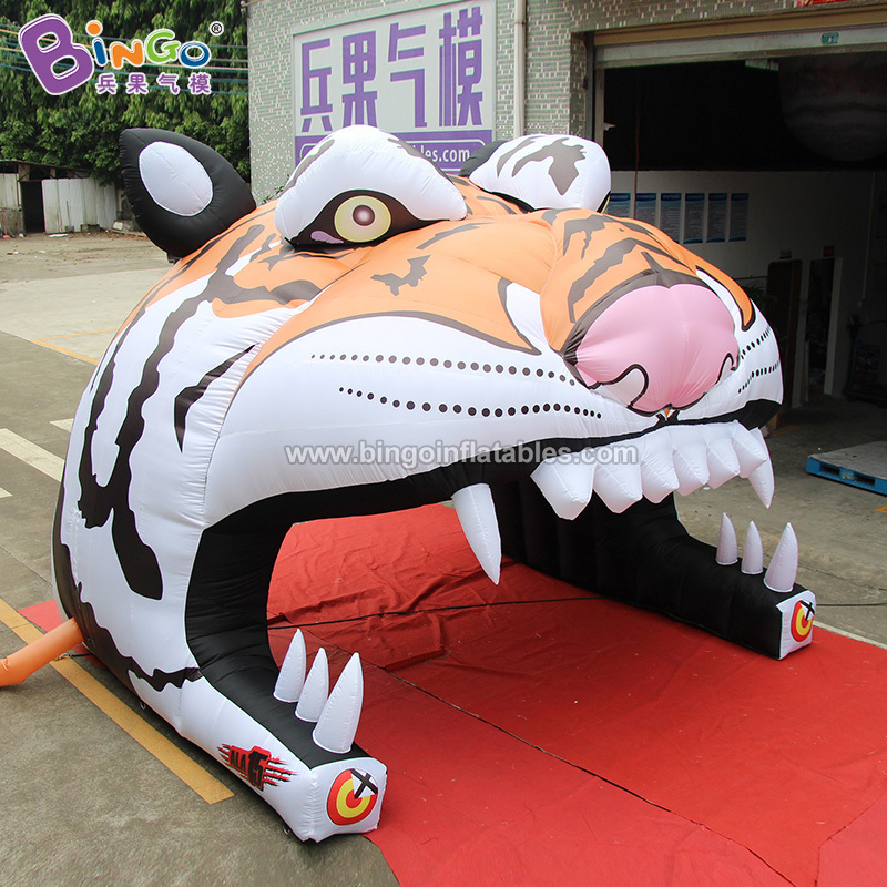 Inflatable character Giant Cartoon Tiger Head Model Tunnel For Doorway Decoration