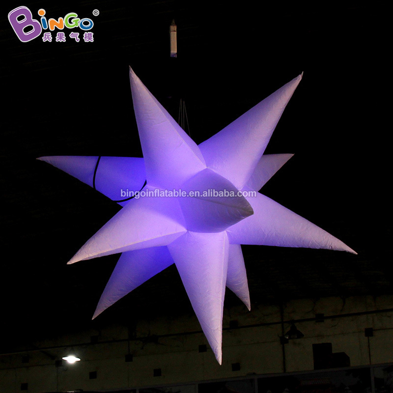 Advertising Inflatable Nightclub Ceiling Decoration Giant Inflatable Star Hanging Inflatable Led Light Bulb Balloon