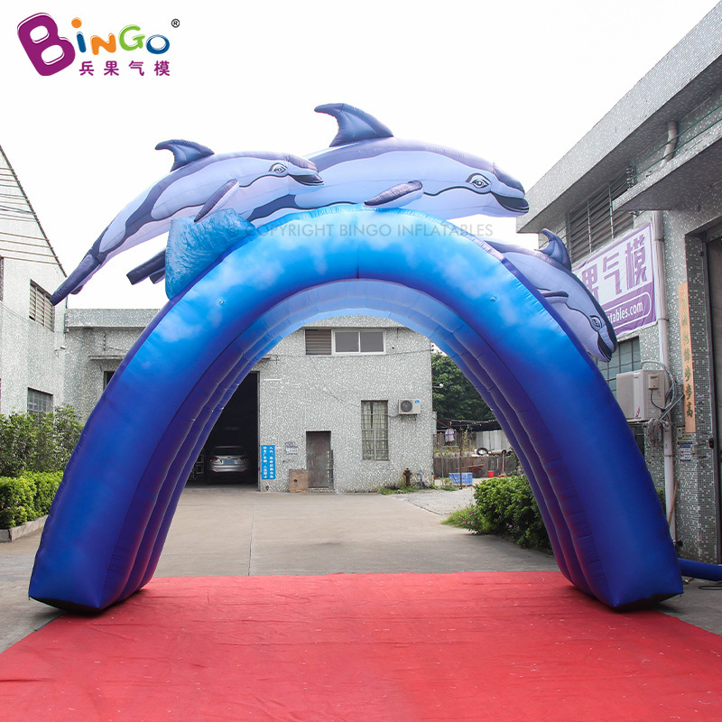 Bingo Inflatable Dolphin Entrance Archway Air Door Inflatable Arch Rental  Giant Inflatable Dolphin Arch For Aquarium