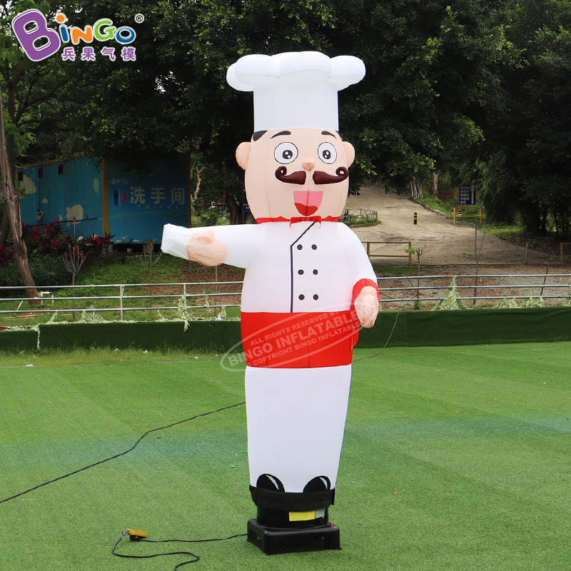 Adorable 1.7x2.5 meters inflatable chef air dancer for restaurant decoration chef air dancer balloons for sale