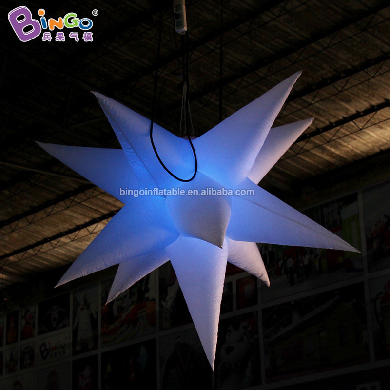 Advertising Inflatable Nightclub Ceiling Decoration Giant Inflatable Star Hanging Inflatable Led Light Bulb Balloon