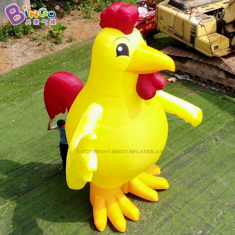 Inflatable cock fighting 5m inflatable mascot costume customized inflatable chicken for advertising