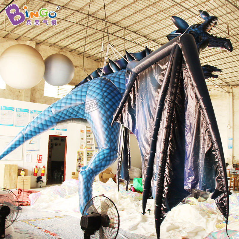 Inflatable dragon 6x4x6.35m pterosaur  inflatable black toothless dragon for  decoration