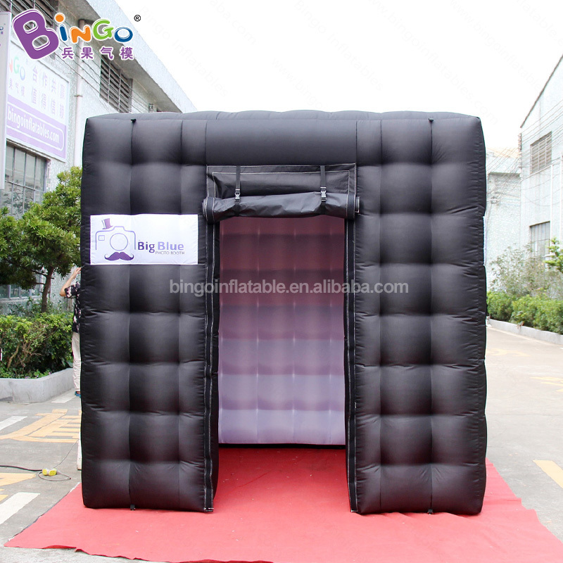 Free Shipping 2.4x2.4x2.4 meters cube inflatable photo booth props for event party camera photo booth inflatable 2 doors