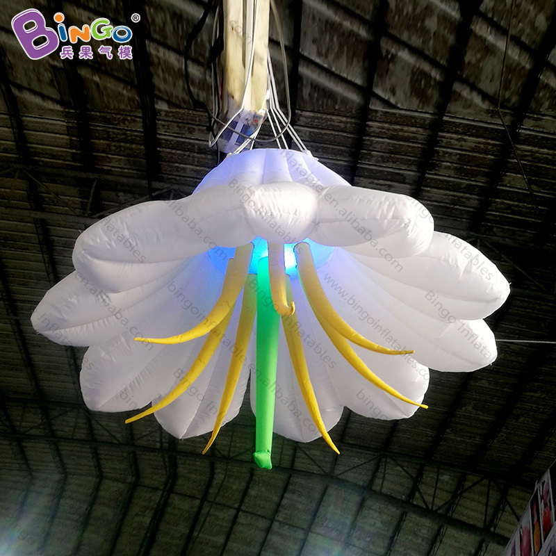 1.5 m giant inflatable flower decoration/ lily inflatable / LED white lily inflatable led flower