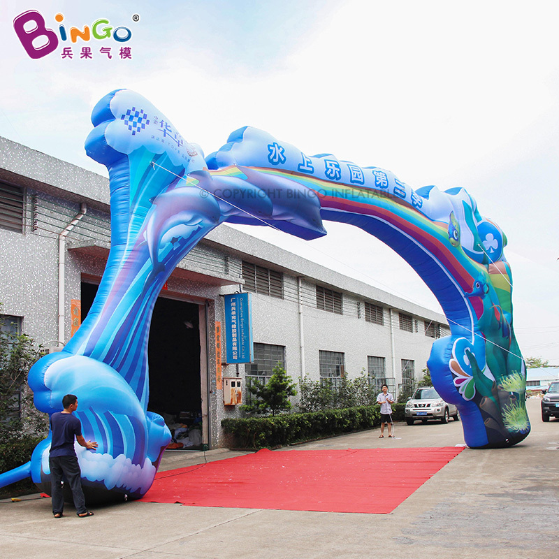 Bingo Inflatable Dolphin Entrance Archway Air Door Inflatable Arch Rental  Giant Inflatable Dolphin Arch For Aquarium