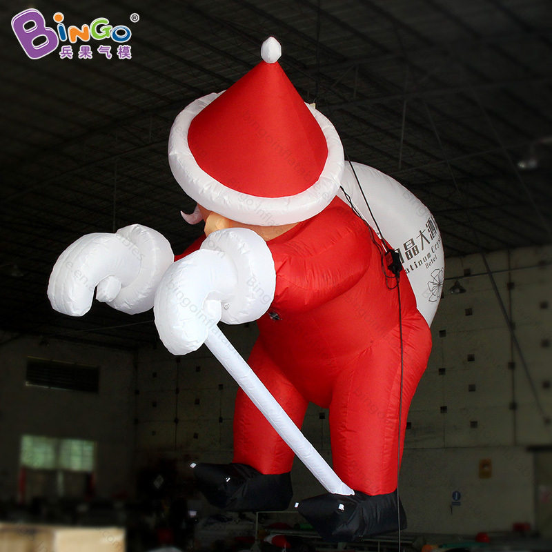 Shopping Mall Christmas Decoration Inflables Navidad Exterior Climbing Wall Giant Inflatable Santa Claus