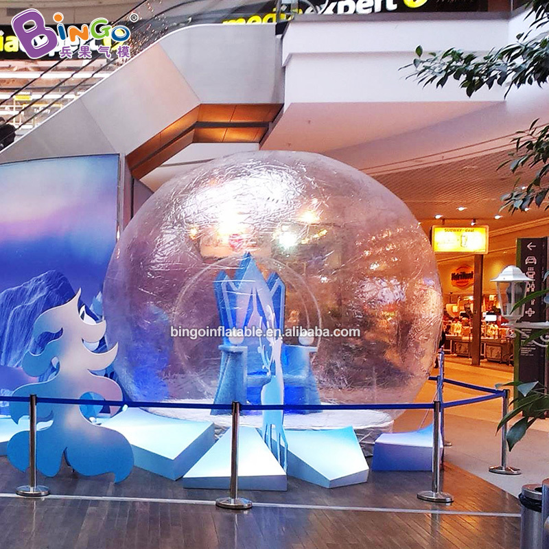 Transparent Christmas Decoration Inflatable Lighted Snow Globe Giant Inflatable Christmas Snow Balls