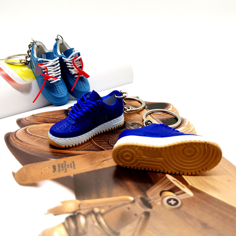 1:6 Mini shoes AJ model old school basketball hip-pop style AF1 Air force 1 3D shoes keychain with bag pendant sneaker keychain