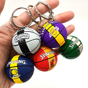 Wholesale Price 3D Mini NBA team Laker player Kobe James AJ1 Spalding basketball keychain for bag pendant charm gift