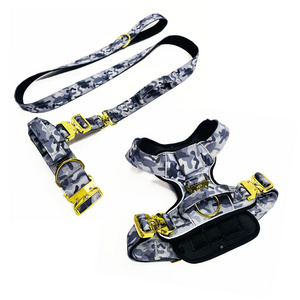 Wholesale Outdoor Training Combat Dog Harness Vest With Luxury Gold Metal Buckle And Soft Neoprene Padded