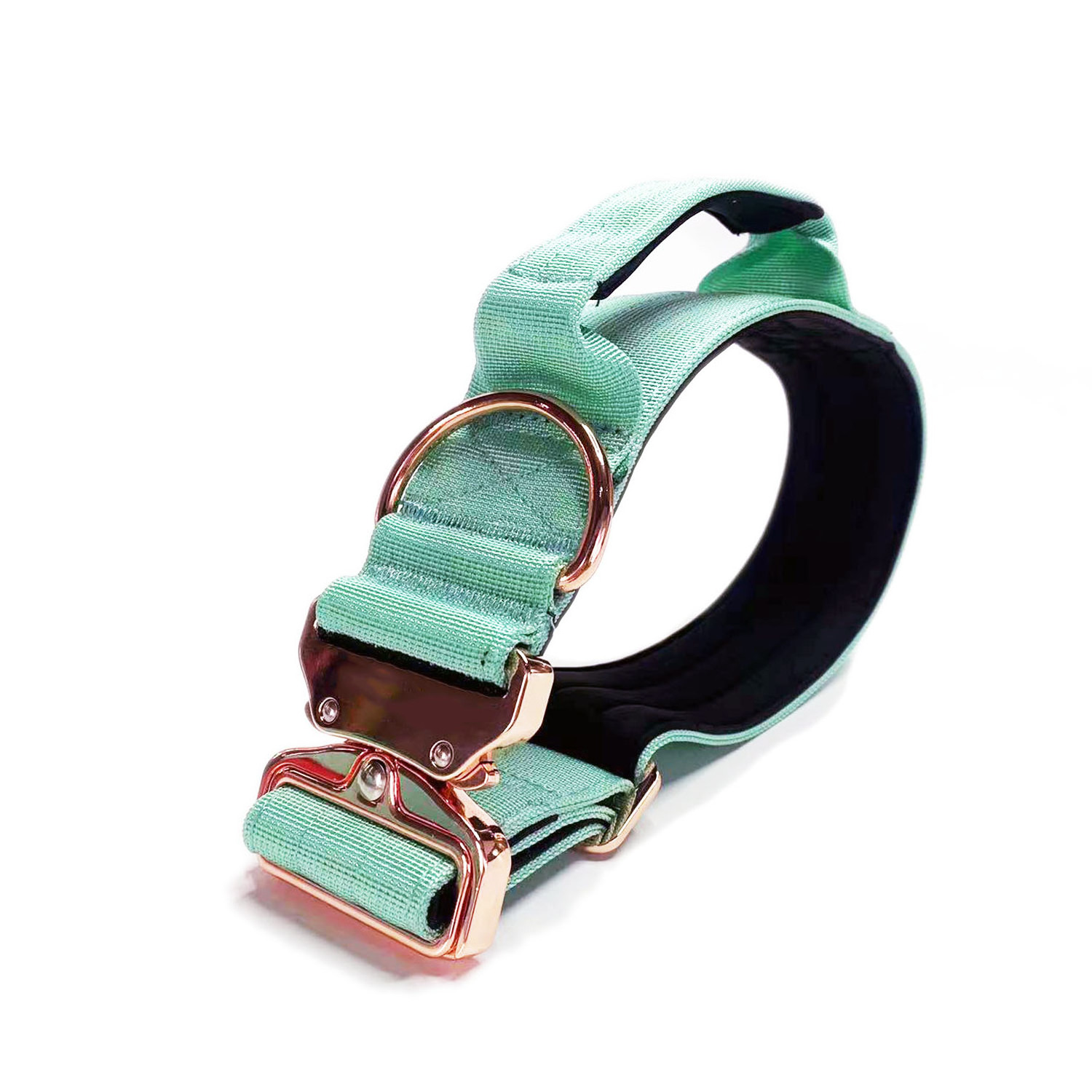 Custom Combat Adjustable Dog Collar Luxury Dog Collar With Rose Gold Metal Metal Buckle For Dogs