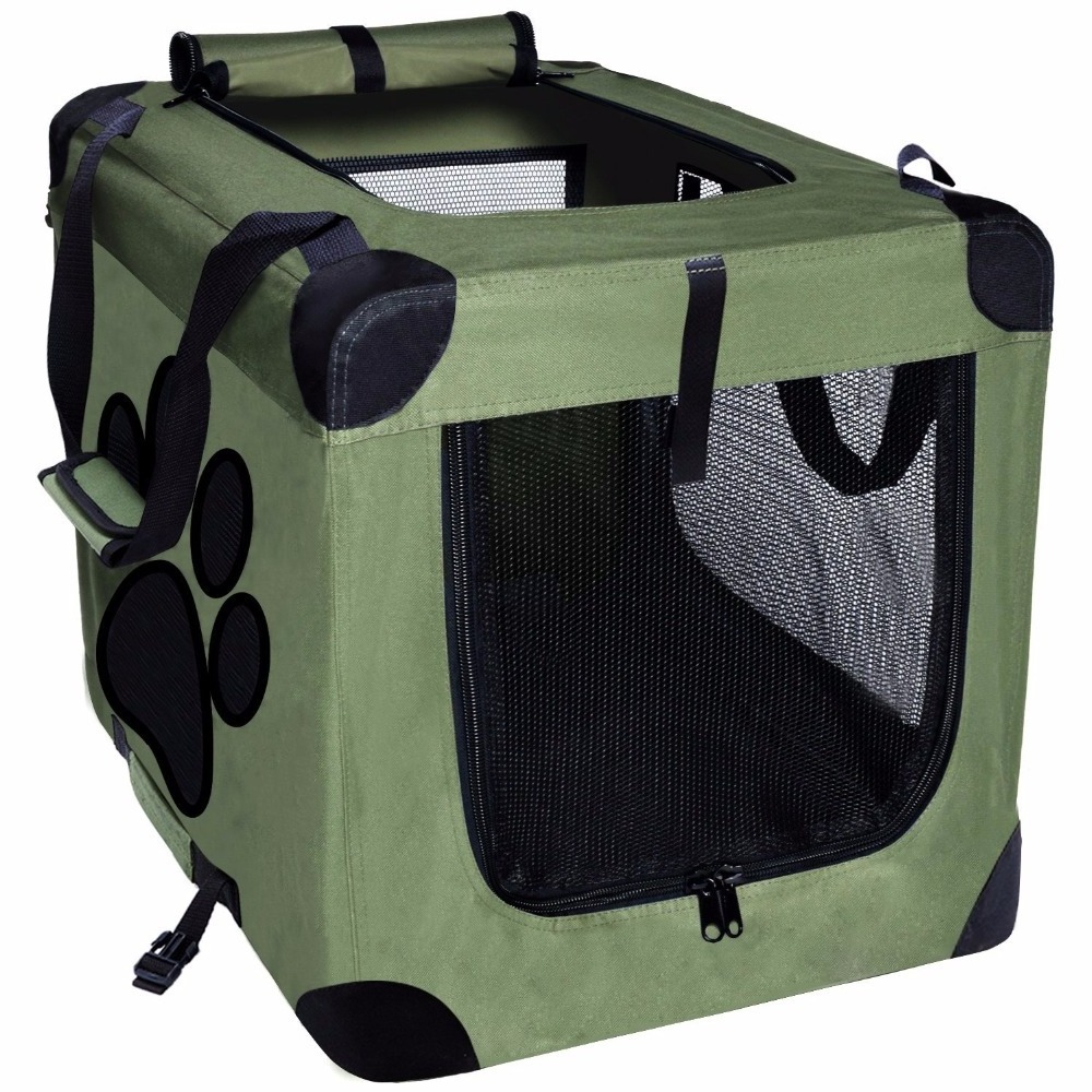 Indoor/Outdoor Pet Home Collapsible Foldable Dog Crate Deluxe Pet Carrier for Dog Kennel