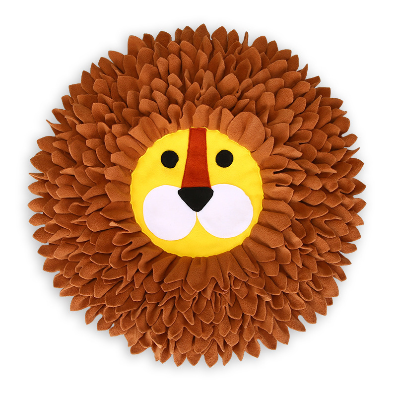 Wholesale Slow Feeding Sustainable Lion Head Design Dog Unique Pet Training Snuffle Mat Felt