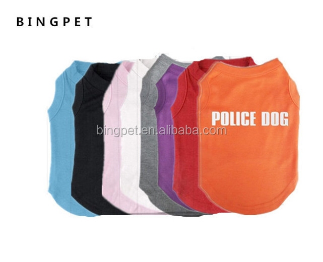 Pet Dog Sport Clothes Police Dog Pet Dog Plain T Shirts Wholesales