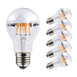 LED Filament Half Chrome Light Bulb Vintage Bulb with Mirror 6W (60W Equivalent) G80/G25 E26 Medium Base Warm White 270