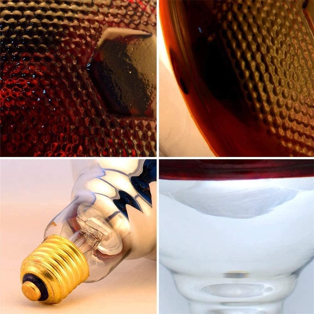 Heat Lamp Red Infrared Bulbs PAR38 150Watt Glass Lamp Bulb for Food Service, Brooder Bulb, Chicks, Pet, Bathroom