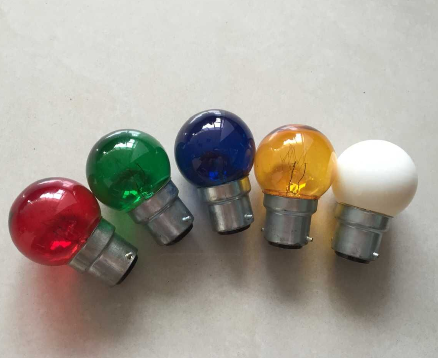 B22 5W/10W/15W G40 Colour Round Bulb G40*60mm 220-240V B22 Iron PIN TYPE With Outside Colour