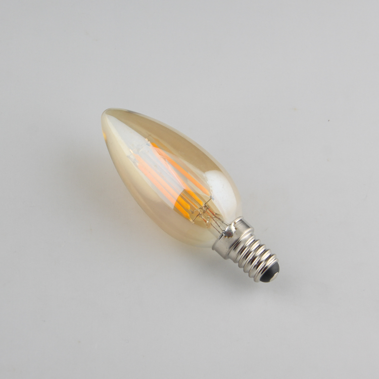 Candle filament LED bulb Dimmable filament LED bulb C35 Warm White Ultra Bright Led Candle Light 4W Glass Housing Bulb