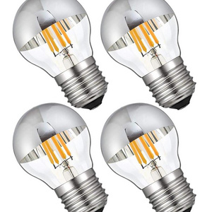 Half silver filament G45 Edison Globe LED Bulb 4W,Silvering Tipped Vintage LED Filament Light Bulb