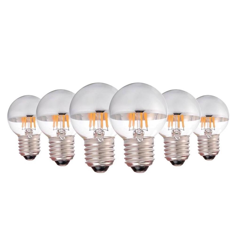 G45 LED Bulb 4W Silvering Tipped Vintage LED Filament Light Bulb E26/E27 Candelabra Base Lamp 40 W