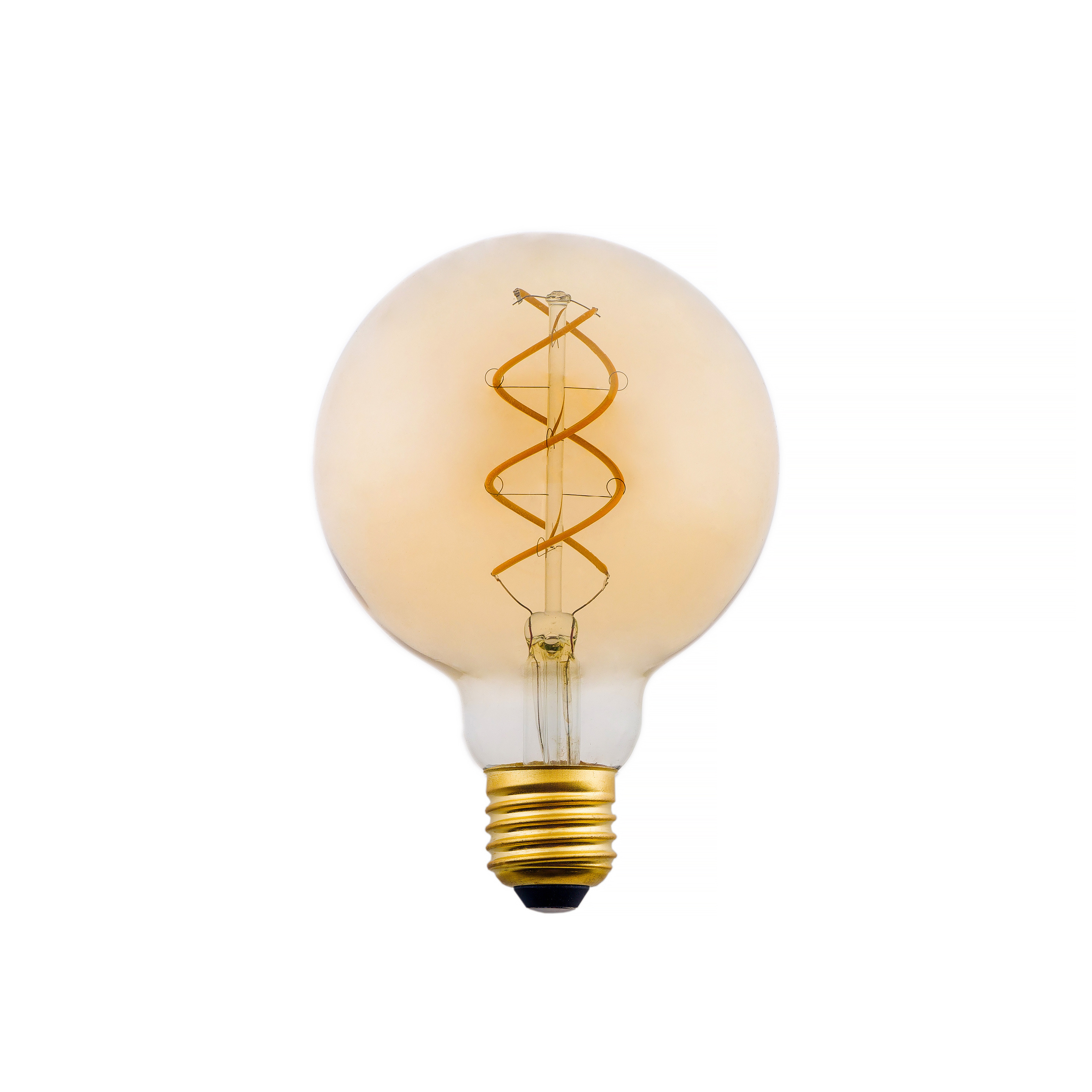 G95 Curved spiral ST64 A60 LED filament bulb E27 E26 E14 B22 2W 4W 6W 8W 2200K 2700K 3000K global LED